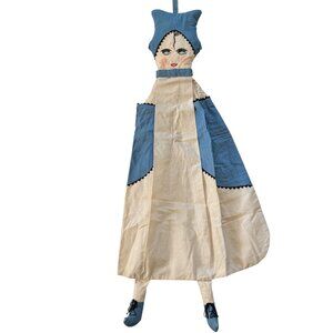 Vintage Dutch Girl Hanging Laundry Clothespin Bag Cotton Farmhouse Home Decor